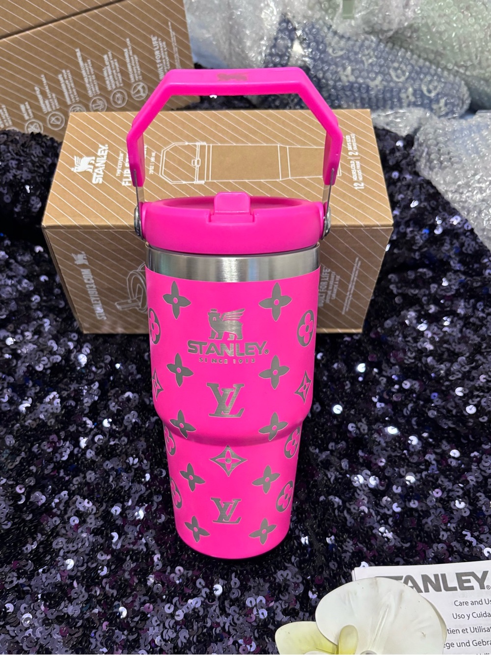 Hot Pink Flip Straw Tumbler - Picture 2 of 14